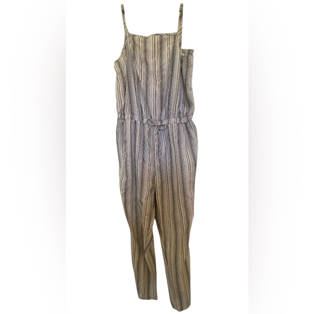 Cisco Black and White Striped Sleeveless Jumpsuit